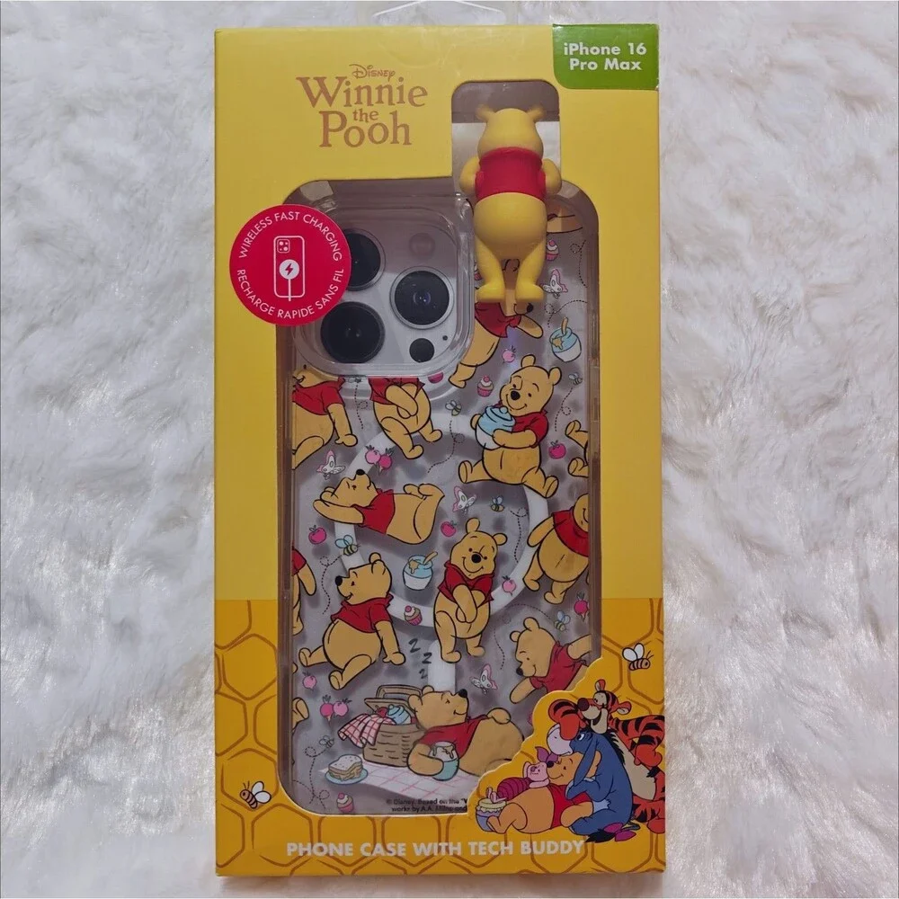 NEW iPhone 16 Pro Max Case Winnie the Pooh 3D Tech Buddy Disney Skinnydip Clear